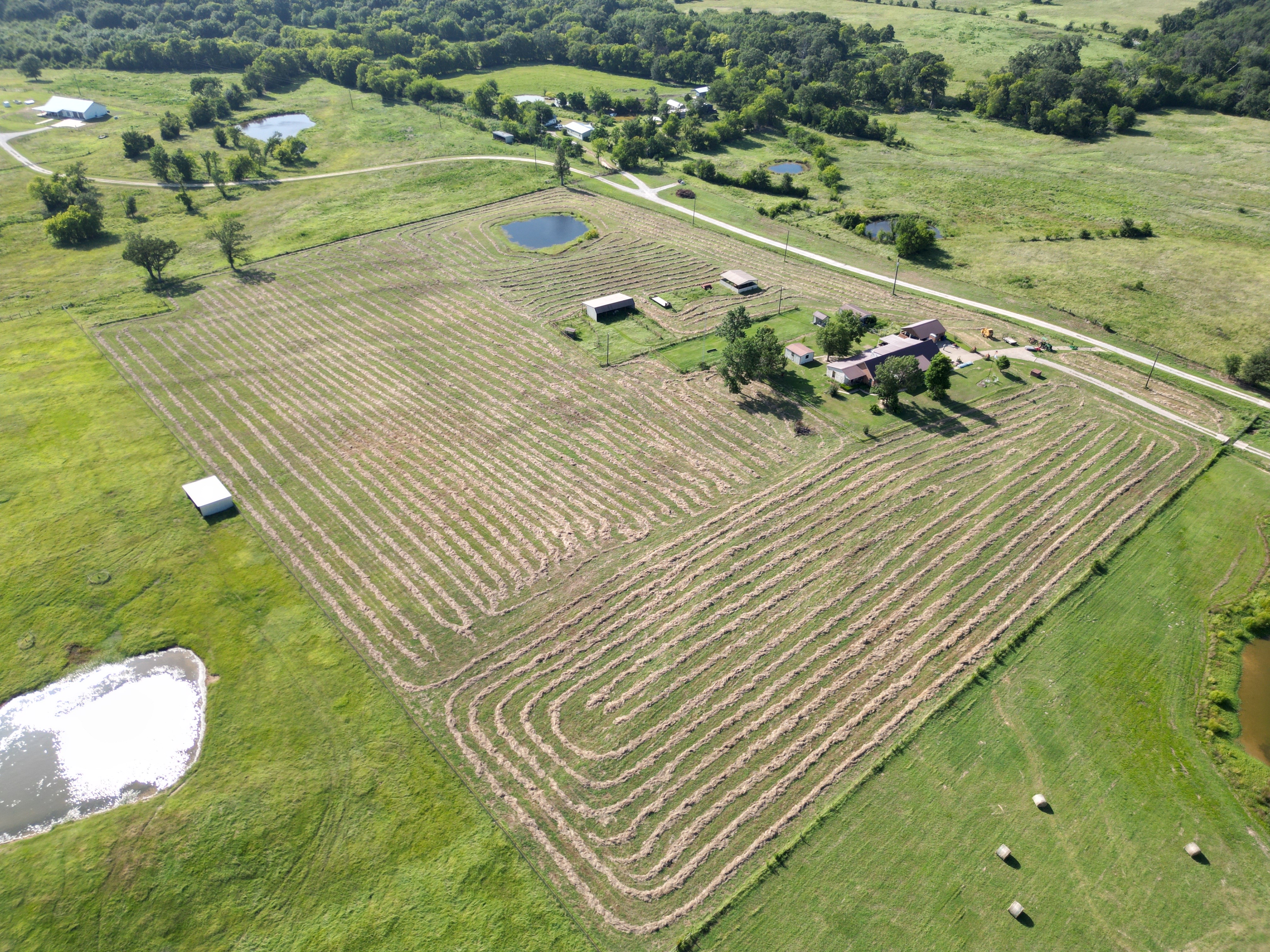Windrows on the back acreage
