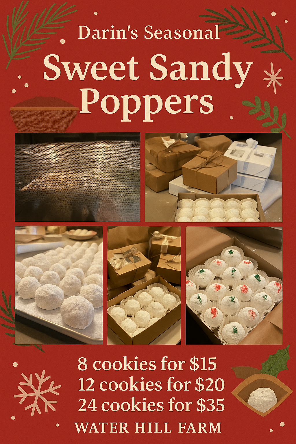 Sweet Sandy Poppers holiday poster